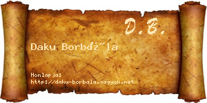 Daku Borbála névjegykártya