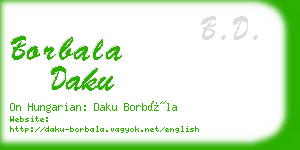 borbala daku business card